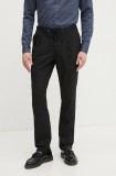 Michael Kors pantaloni barbati, culoarea negru, cu fason chinos, CF4303TENP