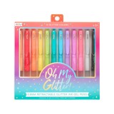 Pixuri retractabile cu gel si sclipici Ooly Oh my glitter, 12 culori