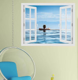 Cumpara ieftin Fereastra cu efect 3D - Relaxare in piscina - 119x93 cm
