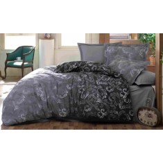Lenjerie de pat pentru o persoana cu husa elastic pat si fata perna dreptunghiulara, The mask, bumbac ranforce, gramaj tesatura 120 g/mp, multicolor