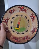 ​Platou Decorativ Perete Ceramica Sarda Pictat Manual - Enza Loi (Sardinia)