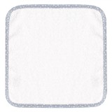 Prosop Bebeluși, Model Margine cu Stele, Culoare Alb, Material Bumbac, Dimensiune 30x30cm