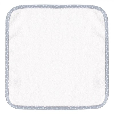 Prosop Bebeluși, Model Margine cu Stele, Culoare Alb, Material Bumbac, Dimensiune 30x30cm foto
