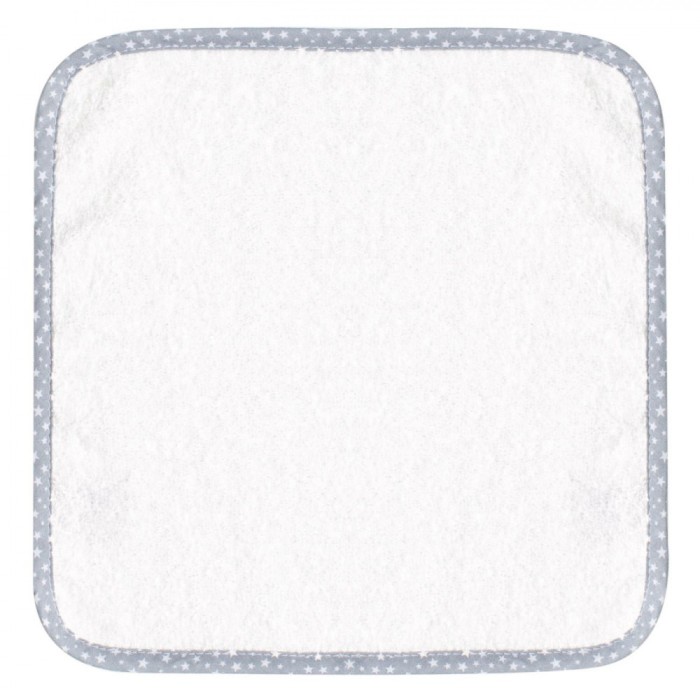 Prosop Bebeluși, Model Margine cu Stele, Culoare Alb, Material Bumbac, Dimensiune 30x30cm