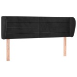 Cumpara ieftin Tablie de pat cu aripioare negru 147x23x78/88 cm catifea