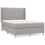 Cumpara ieftin Pat continental, gri deschis, 140x200 cm, material textil