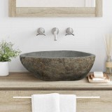 vidaXL Chiuvetă Gri deschis (46-52) x (35-40) x 15 cm Piatra de R&acirc;u