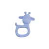 Jucarie senzoriala pentru dentitie din silicon, Giraffe Party - Blue, Saro Baby