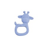 Jucarie senzoriala pentru dentitie din silicon, Giraffe Party - Blue