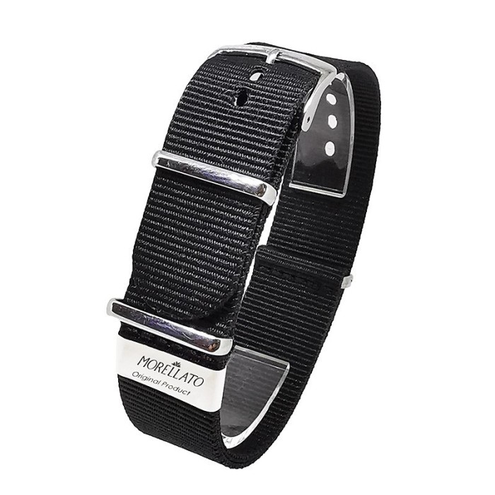 Curea Morellato tip NATO Band Nastro Cannete Culoare Neagra 18mm 20mm 22mm 24mm A01U3972A74019CR