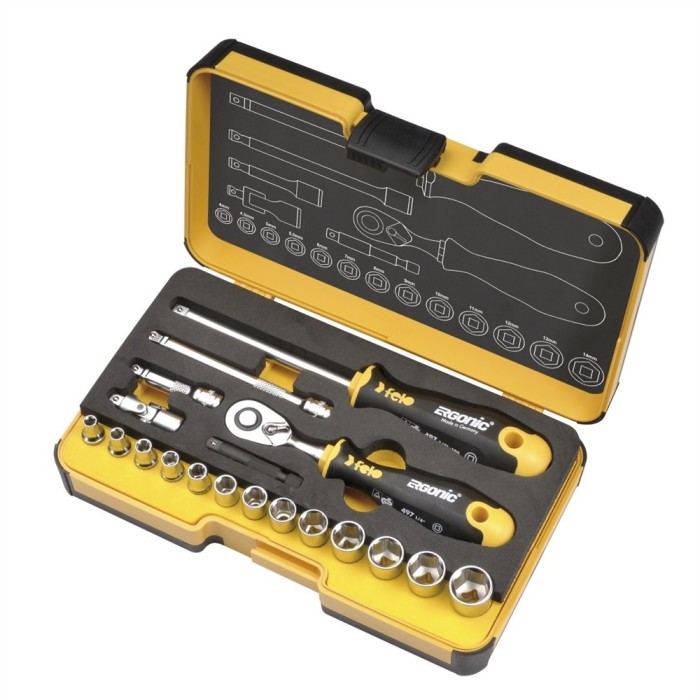 Trusa chei tubulare si accesorii Felo R-GO, 1/4&quot;, 19 piese