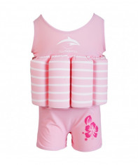 Konfidence - Costum inot copii cu sistem de flotabilitate ajustabil pink stripe 4-5 ani foto