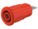 Soclu banană 4mm 24A roșu nichelat alamă