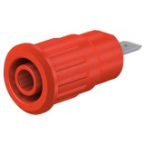 Soclu banană 4mm 24A roșu nichelat alamă
