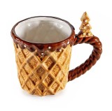 Cana Craciun Bradut ceramica alba maro &Oslash; 10 cm x 10 H, 300 ml