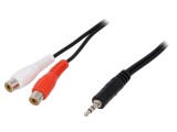 Cablu Audio Jack 3,5mm la RCA 2x 5m Negru