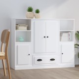 VidaXL Dulapuri &icirc;nalte, 3 piese, alb, lemn prelucrat 3185319