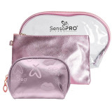 Portfard Travel Transparent &amp; Pink, SensoPRO Liberty, set 3 buc, Sensopro Milano