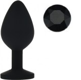 Dop Anal Silicone Buttplug, Small, Negru/Negru, Guilty Toys
