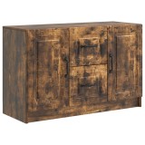 vidaXL Bufet cu sertar Stejar fumuriu 89 x 34,5 x 57 cm Lemn prelucrat 895810