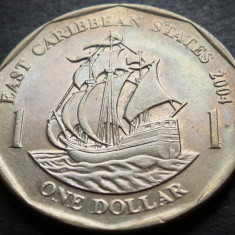 Moneda exotica 1 DOLAR - INSULELE CARAIBE de EST, anul 2004 * Cod 3475