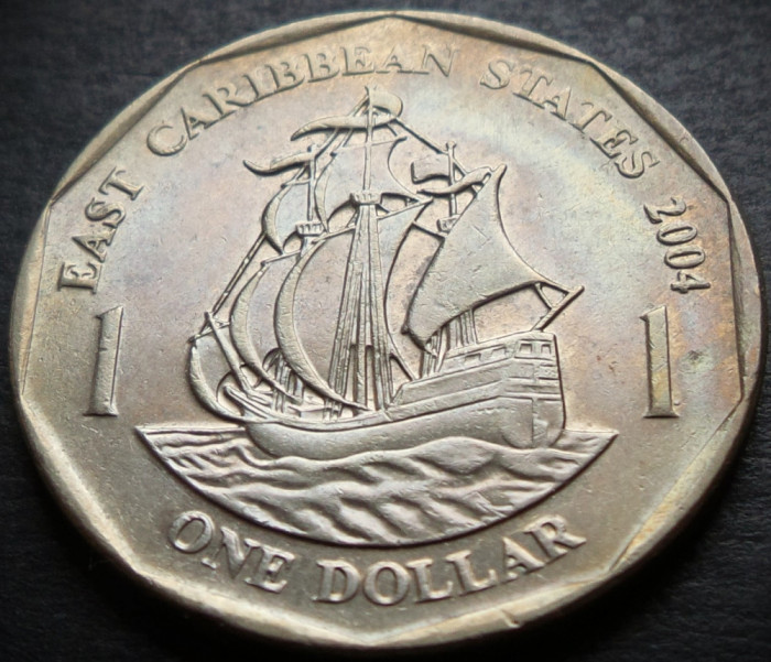Moneda exotica 1 DOLAR - INSULELE CARAIBE de EST, anul 2004 * Cod 3475