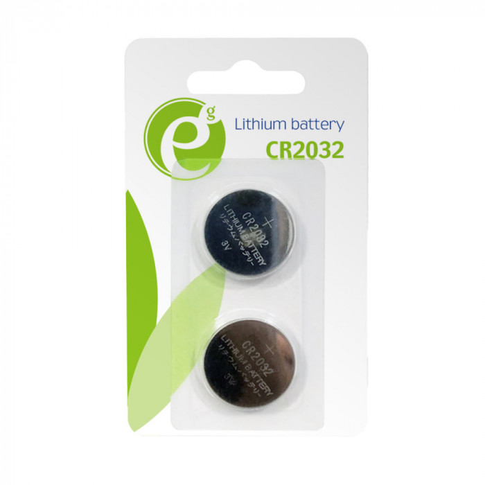 Set 2 Baterii CR2032 litiu 3V , Energenie EG-BA-CR2032, blister
