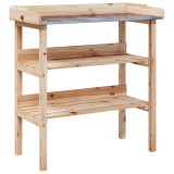 Cumpara ieftin Masa de plante cu raft, 78x38x82,5 cm, lemn masiv de brad