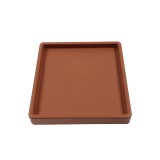 Suport ghiveci flori IPRS370-R624, mobil, patrat, plastic, teracota, 36.6 x 36.6 x 6 cm
