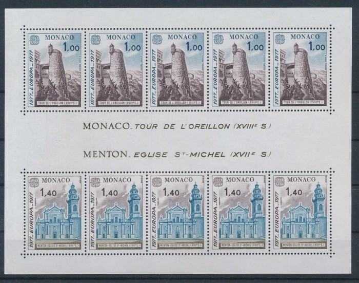 Monaco 1977 Europa CEPT Landscapes perf. sheet Mi.B11 MNH AC.370
