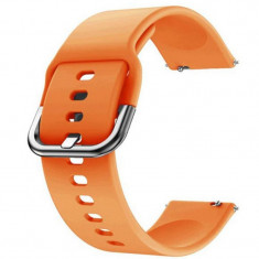 Curea din silicon compatibila cu Fossil Sport Smartwatch 43mm, Telescoape QR, 22mm, Orange Fire