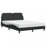 Cumpara ieftin Pat cu saltea, Zadar, negru, 120x200 cm, piele ecologica