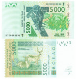 Statele Africii de Vest 5 000 Franci Togo 2016 UNC