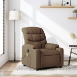 VidaXL Fotoliu de masaj rabatabil, maro, material textil