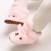 Cizmulite roz din blanita - Ursulet (Marime Disponibila: 6-9 luni (Marimea 19, Superbaby