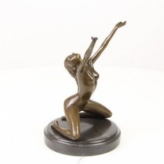 Nud - statueta erotica din bronz pe soclu din marmura FA-39