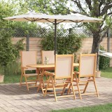 Cumpara ieftin Set de masă pentru grădină 5 pcs Bej lemn masiv de acacia