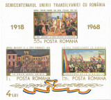 Colita Semicentenarul Unirii Transilvaniei cu Romania, 1968 - NEOBLITERATA, Istorie, Nestampilat