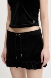 Juicy Couture fustă de catifea RUFFLE culoarea negru, mini, evazati, JCWGS125328