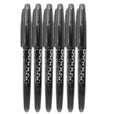 Set Pix cu Radiera 0,7mm, Roller, 6 bucati, negru