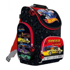 Ghiozdan pentru clasele 0-2, Hot Wheels , negru, 1 compartiment, 3 buzunare,27.5x16x35.5 cm