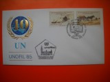 HOPCT PLIC FDC S NR 198 ANIVERSARE 40 ANI ZIUA NATIUNILOR UNITE UNOFIL 1985 - ONU NATIUNILE UNITE- -BIROUL GENEVA ELVETIA