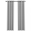 Perdele opace, aspect panza, cu ocheti, 2 buc., gri, 140x245 cm