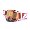 Ochelari Moto ATV / Enduro / Cross, FIXATO, Lentila Aurie, Rama Alb cu Rosu