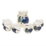 Set pentru vin din ceramica, 6 cesti 200ml + ulcior 1L / EXT 6630