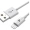 Cablu Rampow Lightning, cablu de incarcare iPhone, 1m, alb - RESIGILAT