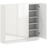 HOMCOM Dulap de Pantofi pentru 25-30 de Pantofi cu Uși Amortizate, Alb Lucios | Aosom Romania