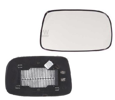 Geam oglinda exterioara cu suport fixare Toyota Corolla (E11), 04.1997-12.2001, Dreapta, incalzita; geam convex; cromat foto
