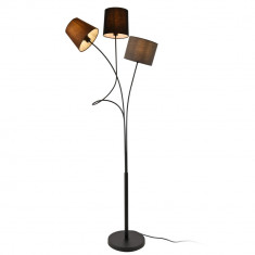 Lampadar Treviso, 3 x E14, max. 40W, 145 cm, metal/tesatura, maro/negru/gri foto