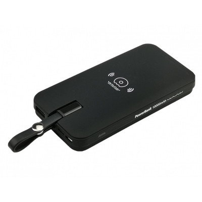 Acumulator extern WUW-JLW Power Bank 10000 mAh Wireless, Negru foto